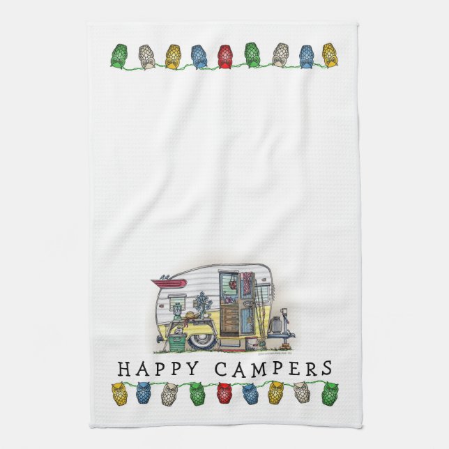 Shasta Camper Trailer RV Kitchen Towel (Vertical)