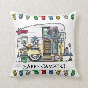 Shasta Camper Trailer RV Throw Pillow