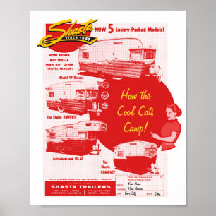 Shasta Camping Cool Cats - Vintage Ad Poster