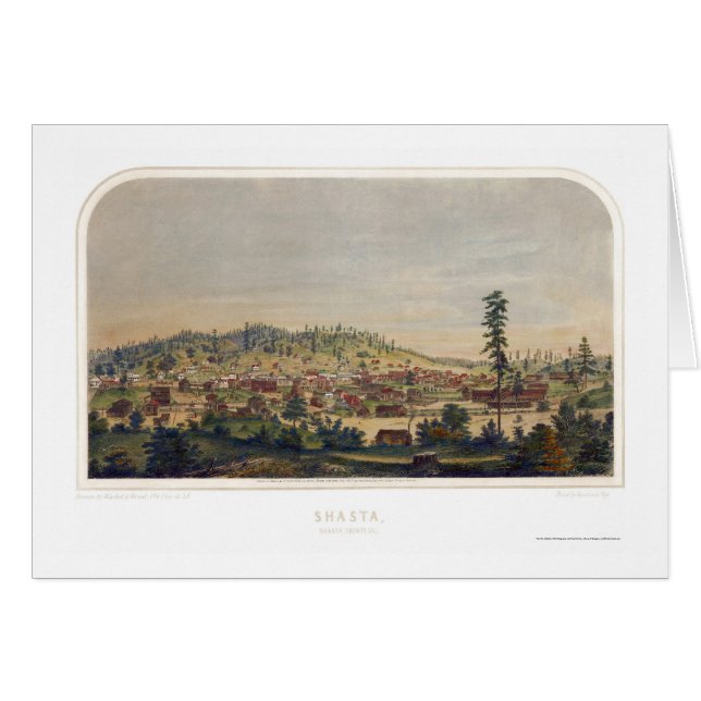 Shasta, carte panoramique de CA - 1856 (Devant horizontal)