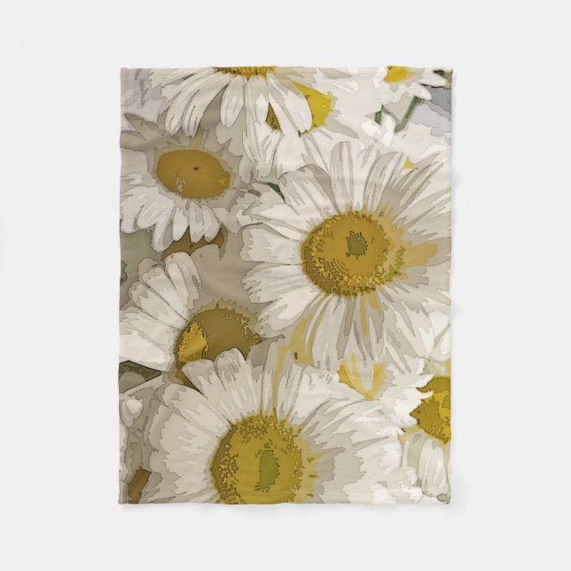 Shasta Daisies Design Fleece Blanket (Front)