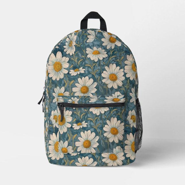 Shasta Daisies Printed Backpack (Front)