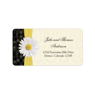 Shasta Daisy Floral Mariage Étiquettes de adresse