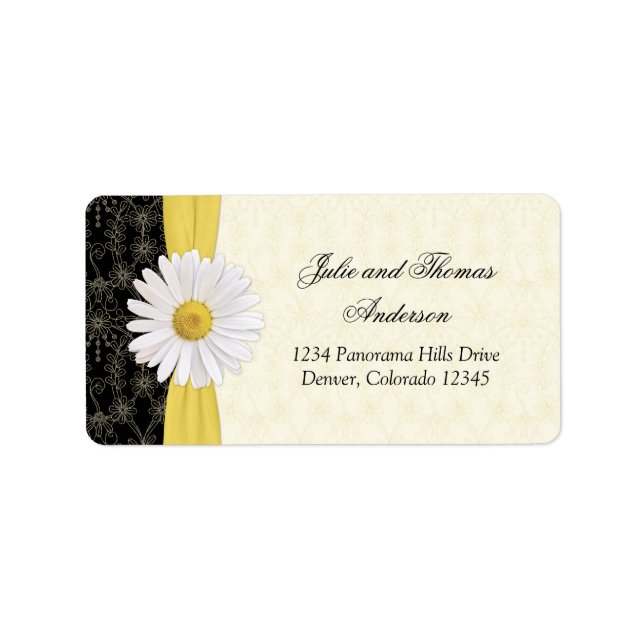 Shasta Daisy Floral Mariage Étiquettes de adresse (Devant)