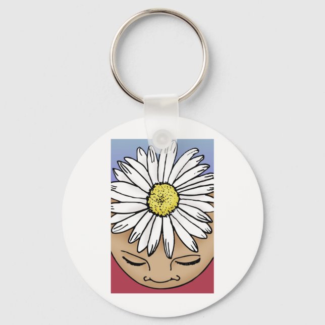 Shasta Daisy Keychain (Front)