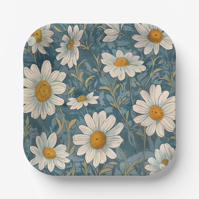 Shasta Daisy Paper Plate (Front)