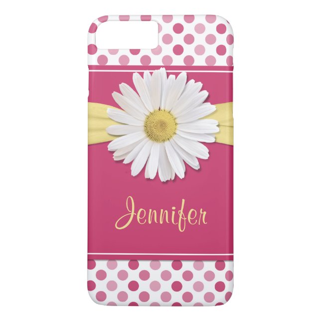 Shasta Daisy Pink Polka Dot iPhone 6 case (Back)