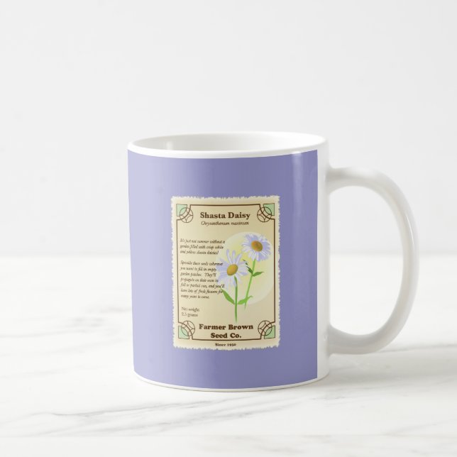 Shasta Daisy Seed Packet Coffee Mug (Right)