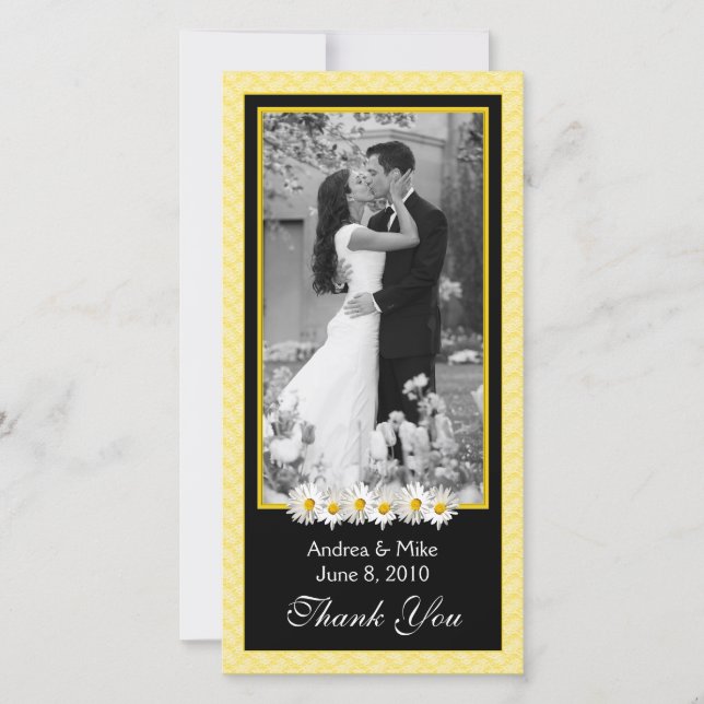 Shasta Daisy Yellow Black Wedding Thank You (Front)