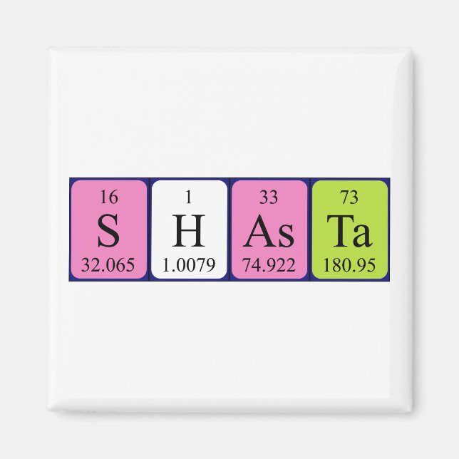 Shasta periodic table name magnet (Front)