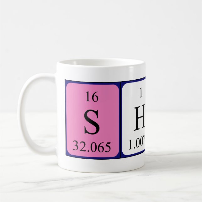 Shasta - tasse de nom de table périodique (Gauche)