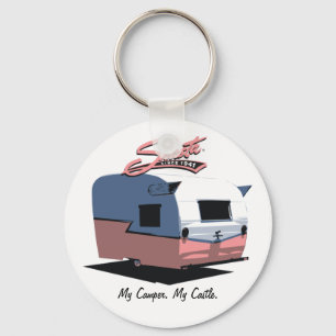 Shasta Vintage Camper - Pink Keychain