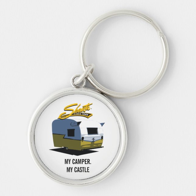 Shasta Vintage Camper - Yellow Keychain (Front)