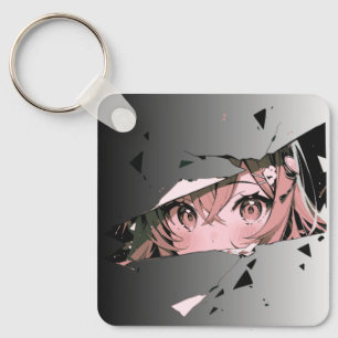 Shattered Anime Girl Eyes Aesthetic Keychain