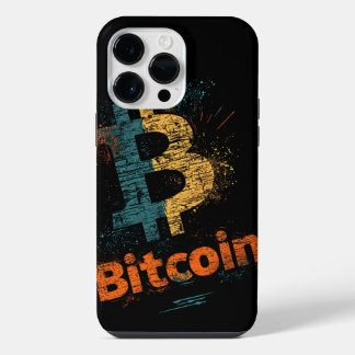 Shattered Bitcoin Logo Crypto Blockchain Design iPhone 14 Pro Max Case