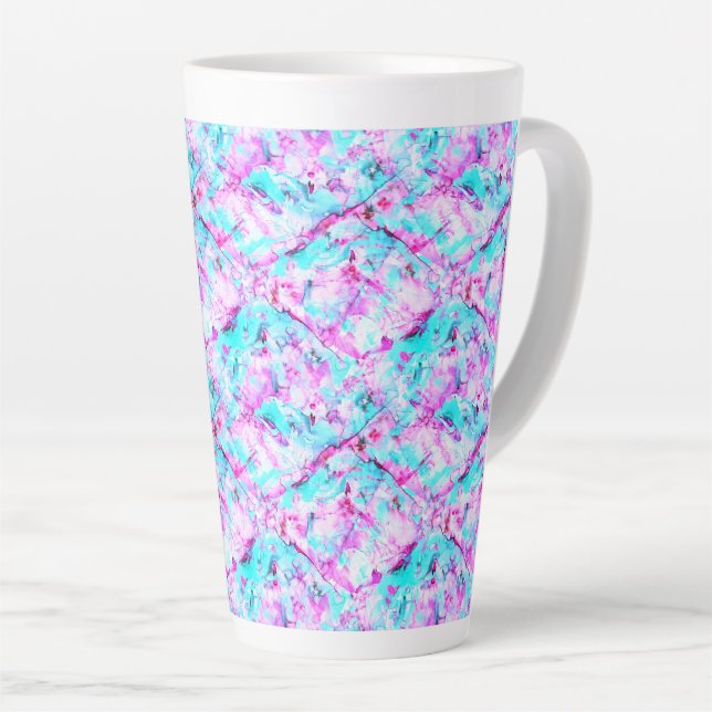 Shattered Blossom A colourful light design Latte Mug (Right Angle)