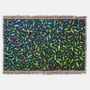 Shattered Color Green Throw Blanket