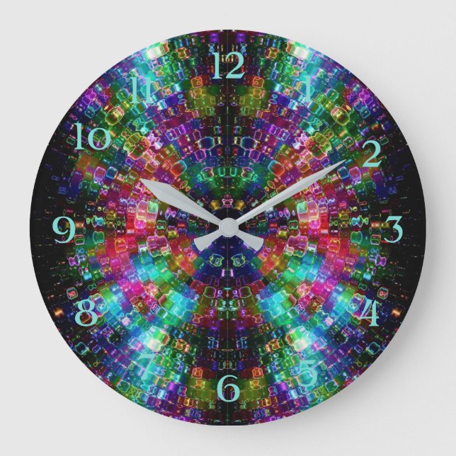 Shattered Glass Spiral Wall Round Clock (Front)