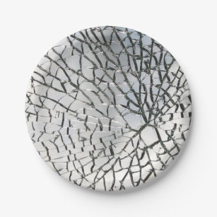 Shattered glass texture paper plate