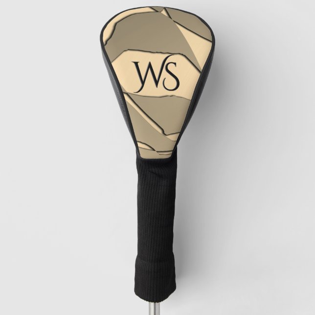 Shattered Gold Personal Initials Golf Head Cover (Front)