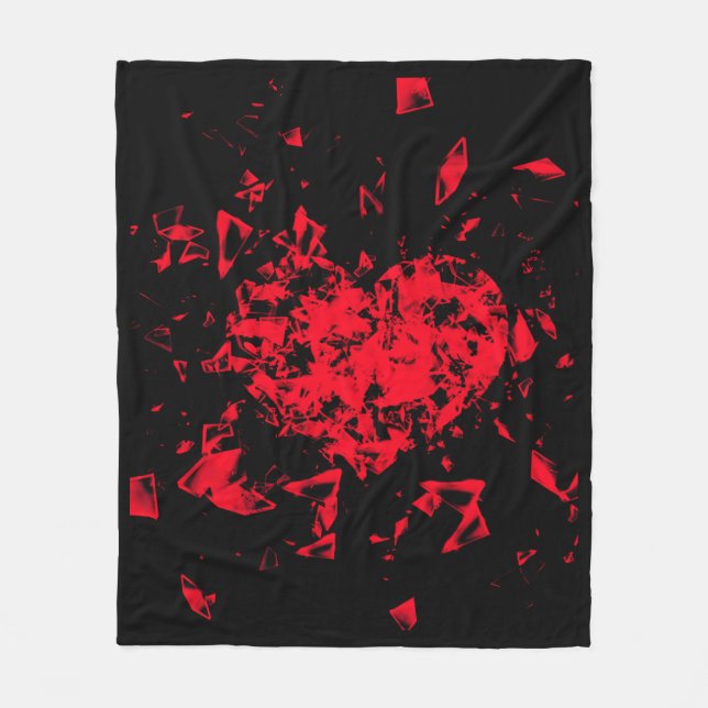 Shattered Heart Fleece Blanket (Front)