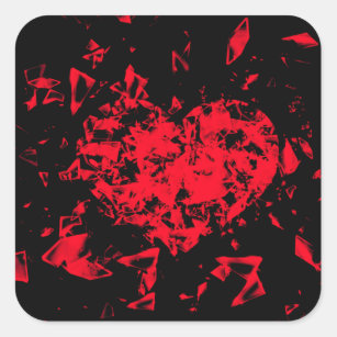 Shattered Heart  Square Sticker