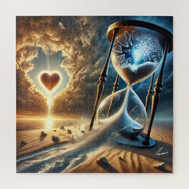 Shattered Hourglass: A Surreal Puzzle of Time and  (Vertical)