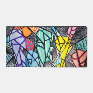 Shattered Light: Modern Geometric Abstract Desk Mat