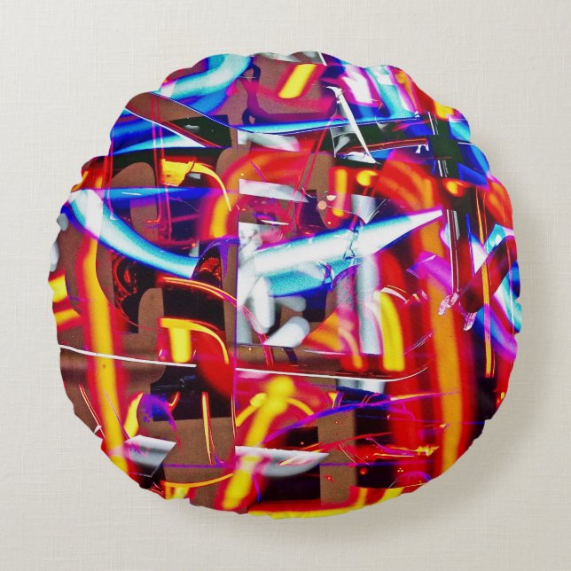 shattered lights round pillow (Front)