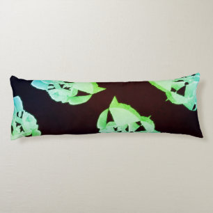 Shattered marble abstract modern art white green body pillow