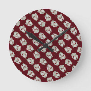 Shattered marble abstract modern art white plum round clock