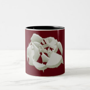 Shattered marble abstract modern art white plum    Two-Tone coffee mug