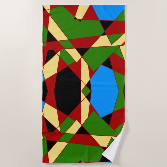 Shattered Multi-Colour Beach Towel (Front)