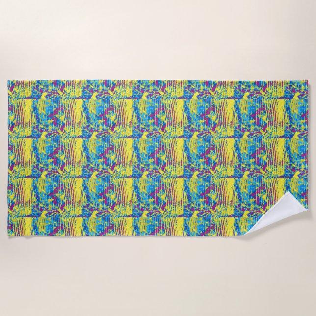 "Shattered" neon colour beach towel (Front)
