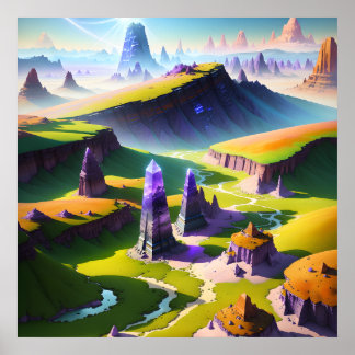 Shattered Purple Horizons V2 Poster