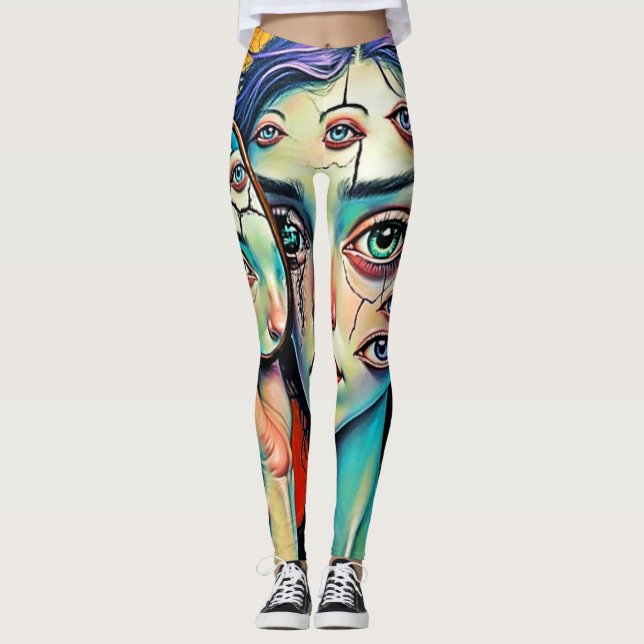 Shattered Self Reflection Art Leggings (Front)