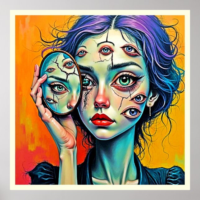 Shattered Self Reflection Art Poster (Front)