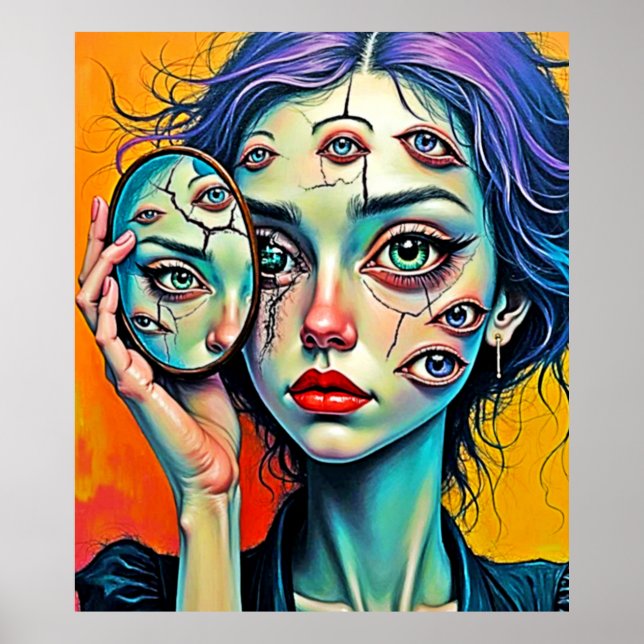 Shattered Self Reflection Art Poster (Front)