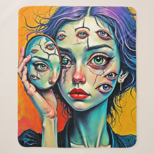 Shattered Self Reflection Art Sherpa Blanket