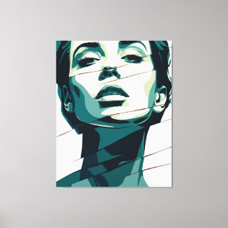 Shattered Teal Beauty Canvas Print