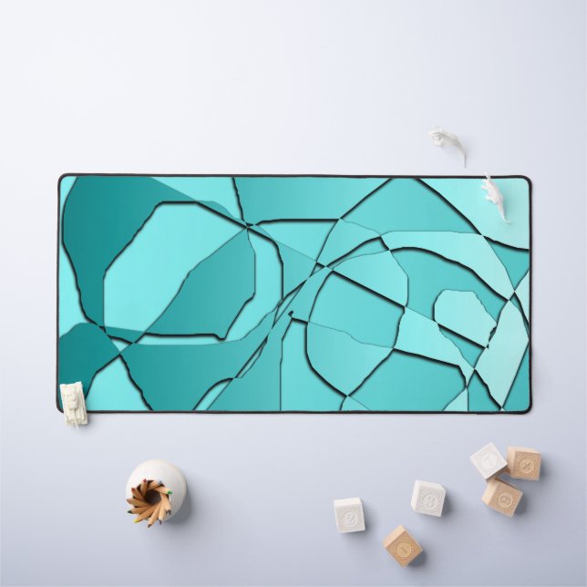 Shattered Teal Desk Mat (Kids Table)