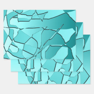 Shattered Teal Wrapping Paper Sheet
