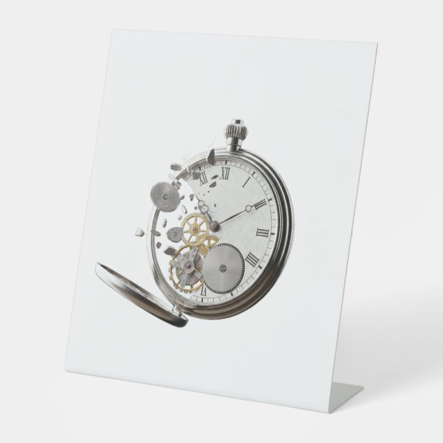 Shattered Time Pedestal Sign (Front)