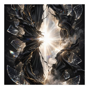 Shattered Veil of Light - Black Gold Luxury Photo Print