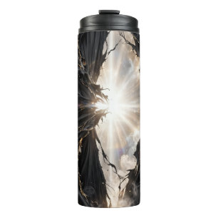 Shattered Veil of Light - Black Gold Luxury Thermal Tumbler