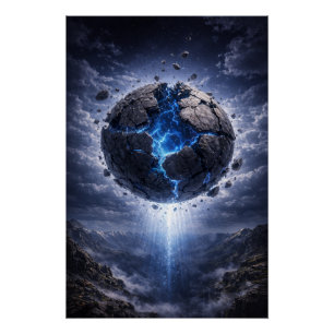 Shattered World Core – Epic Fantasy Energy Poster