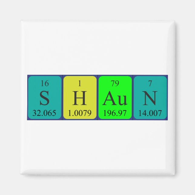 Shaun periodic table name magnet (Front)