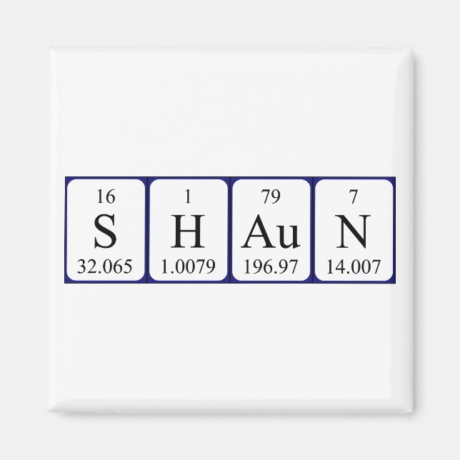 Shaun periodic table name magnet (Front)