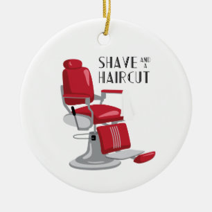 Shave & Haircut Ceramic Ornament