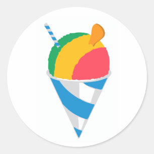 Shave Ice Cone Rainbow  Classic Round Sticker